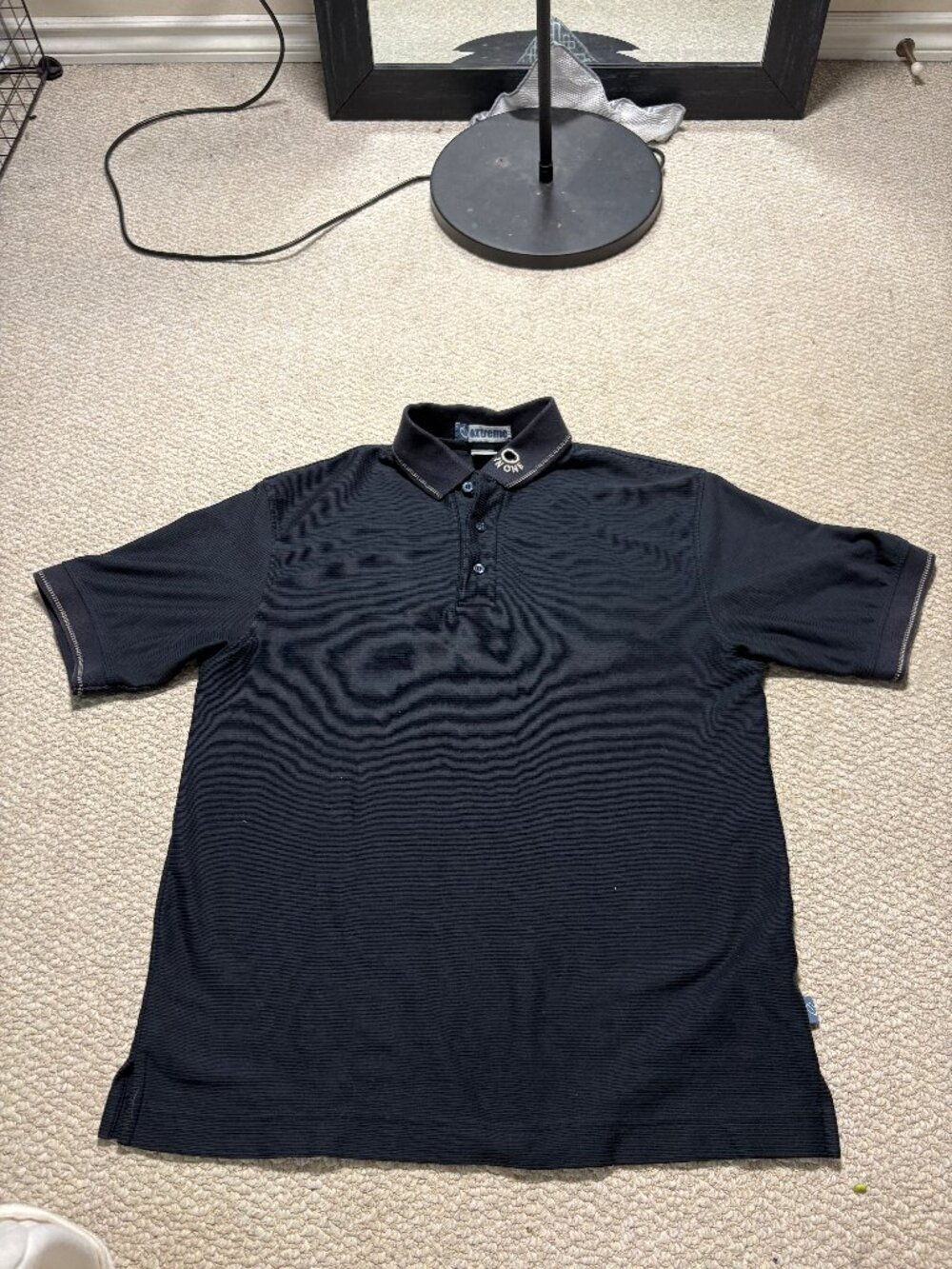 Gitman Bros Black Ribbed Polo Shirt - Size M